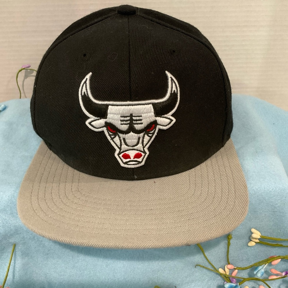 Chicago Bulls NBA‎ Mitchell Ness Black Gray Baseball Cap Hat Snapback OSFA